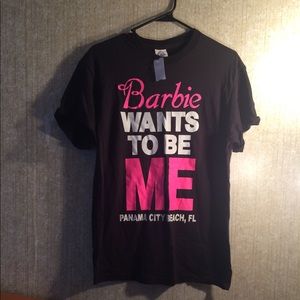 Its a t-shirt and it say Barbie wants to be me